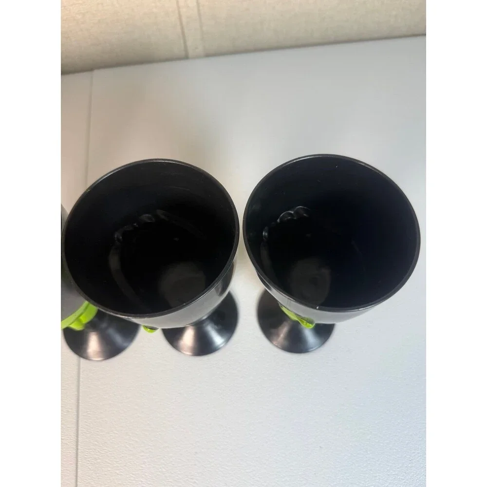Halloween Fall Plastic Frankenstein Plastic Drinking Stem 5 Goblets/Cups 7.5in
